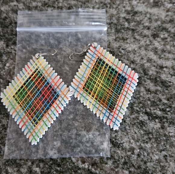 Colorful Woven Earrings - Picture 1 of 4
